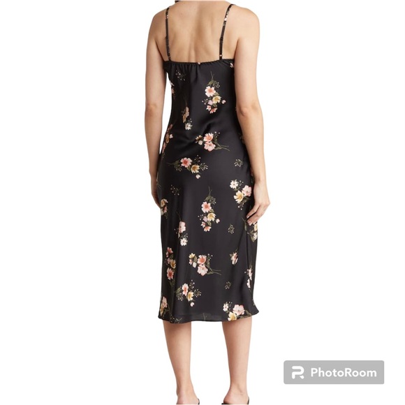 NEW w/tags Silk Drape Floral Slip Dress - Picture 2 of 6